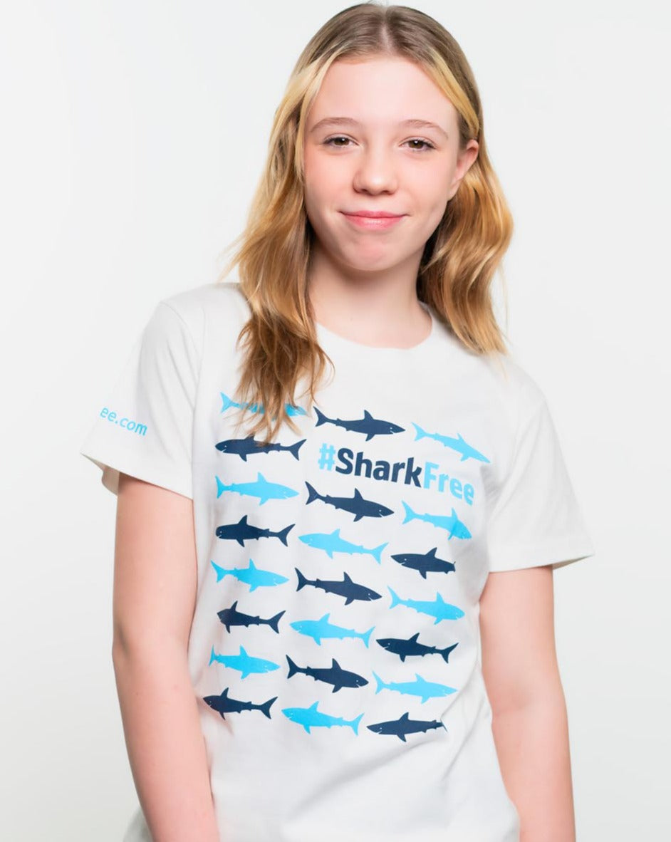 Natural Save the Sharks Tee