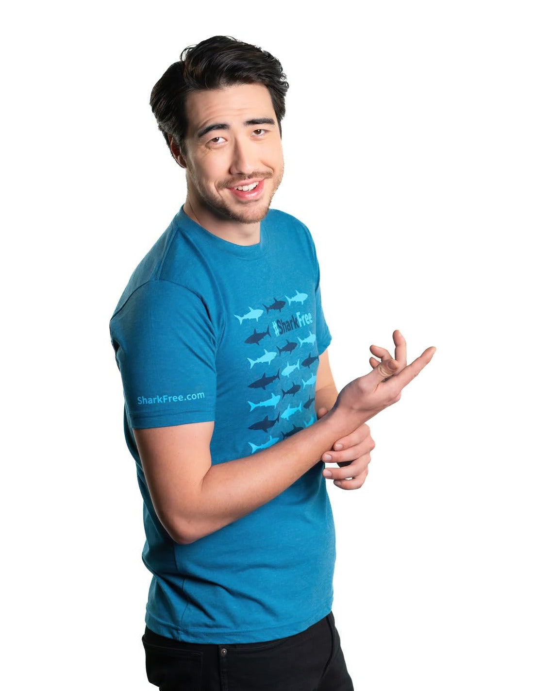 Heather Teal Save the Sharks Tee