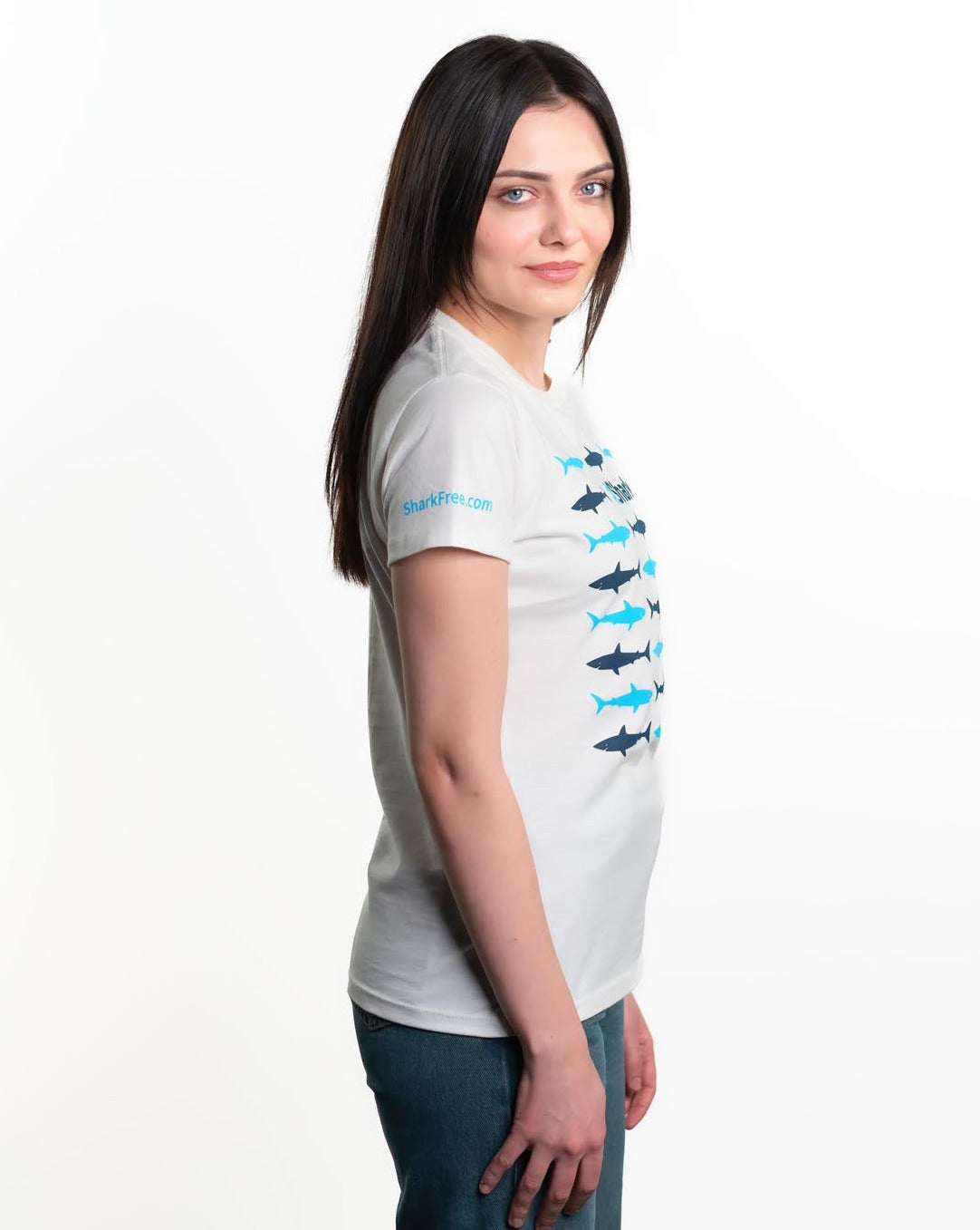 Natural Save the Sharks Tee