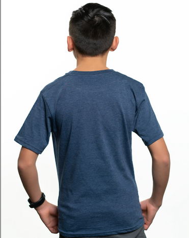 Youth Heather Navy Shark Free Tee