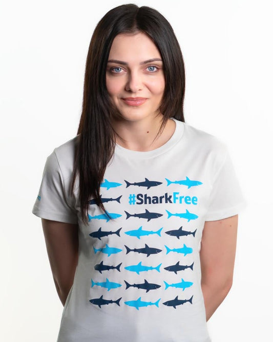 Natural Save the Sharks Tee
